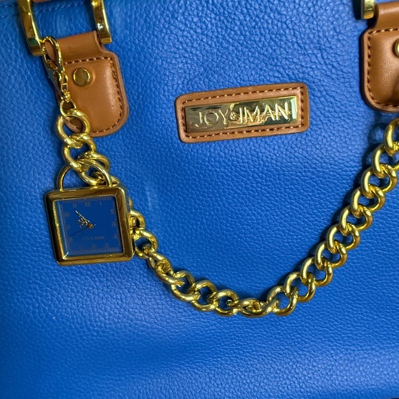 Joy & Iman Blue and Tan Handbag - Picture 2 of 16